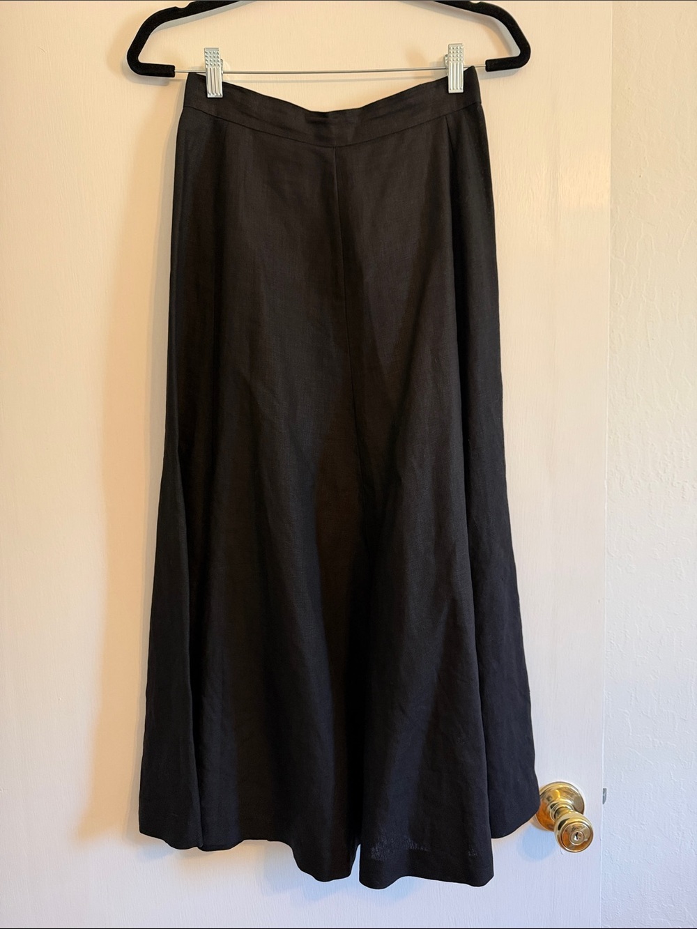 Linen black midi skirt - Picture 1 of 3